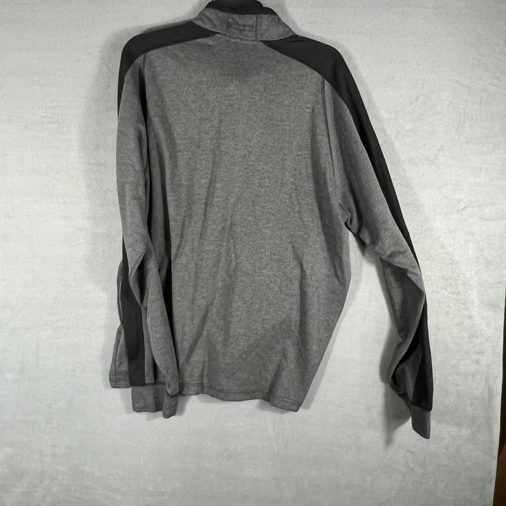 HAWKE & CO Men's XXL Gray Black 1/4 Zip Pullover Activewear Tech Fibers Top